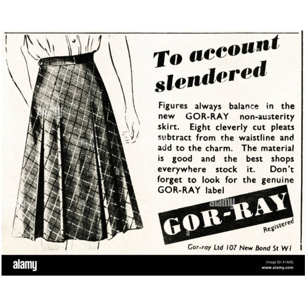 Vintage Skirt - 1950’s Gor-Ray Blue-Black Pleated Wool Skirt Modern Size 6 - Picture 7 of 7